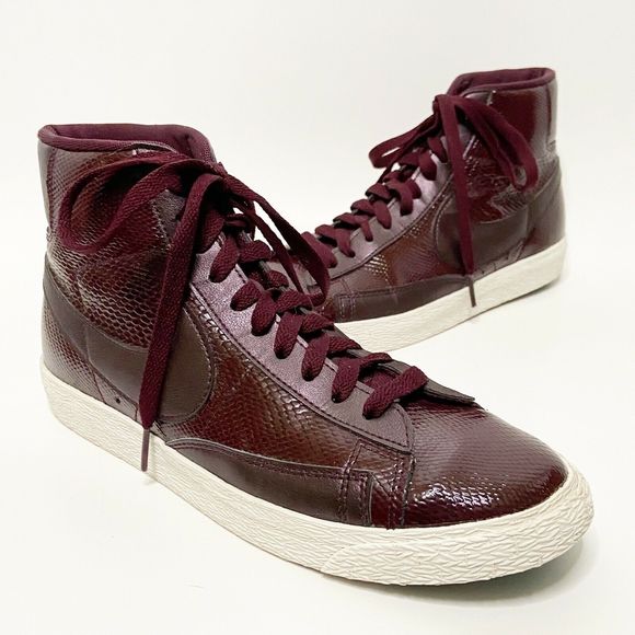 nike blazer leather burgundy